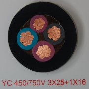 YC/YCW 3*25+1*16 重型橡套软电缆